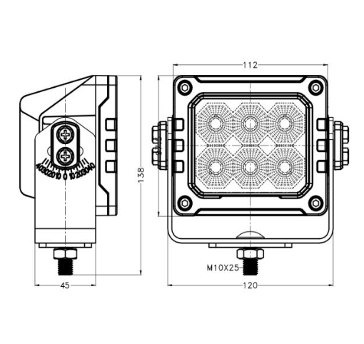 Heavy Duty 60W mining Flood light 5400 lumen 4H''x 4.4W''
